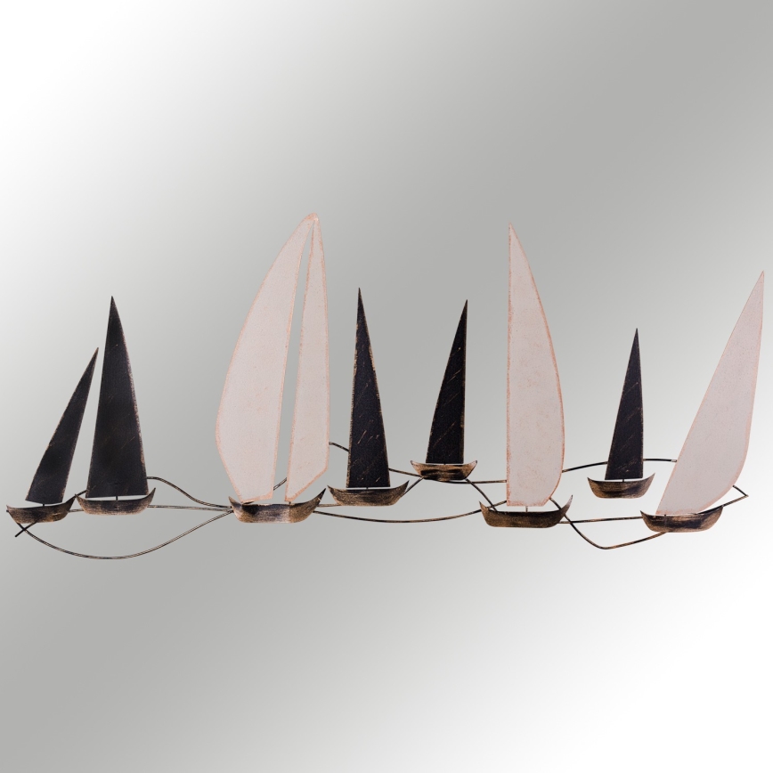 Sieninė dekoracija 52x117 cm metalinė burinė valtis
