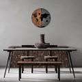 Sieninė dekoracija skersmuo 56 cm žemėlapis mediena/metalas