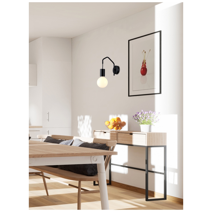 Sieninė lempa BASSO 1xE27/40W/230V juoda