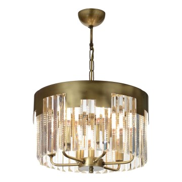 Sieninė lempa CRYSTALLINE 6xE27/40W/230V bronza