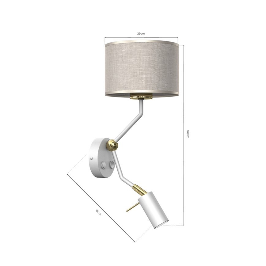 Sieninė lempa LINO 1xE27/40W/230V + 1xGU10/MR11/7W