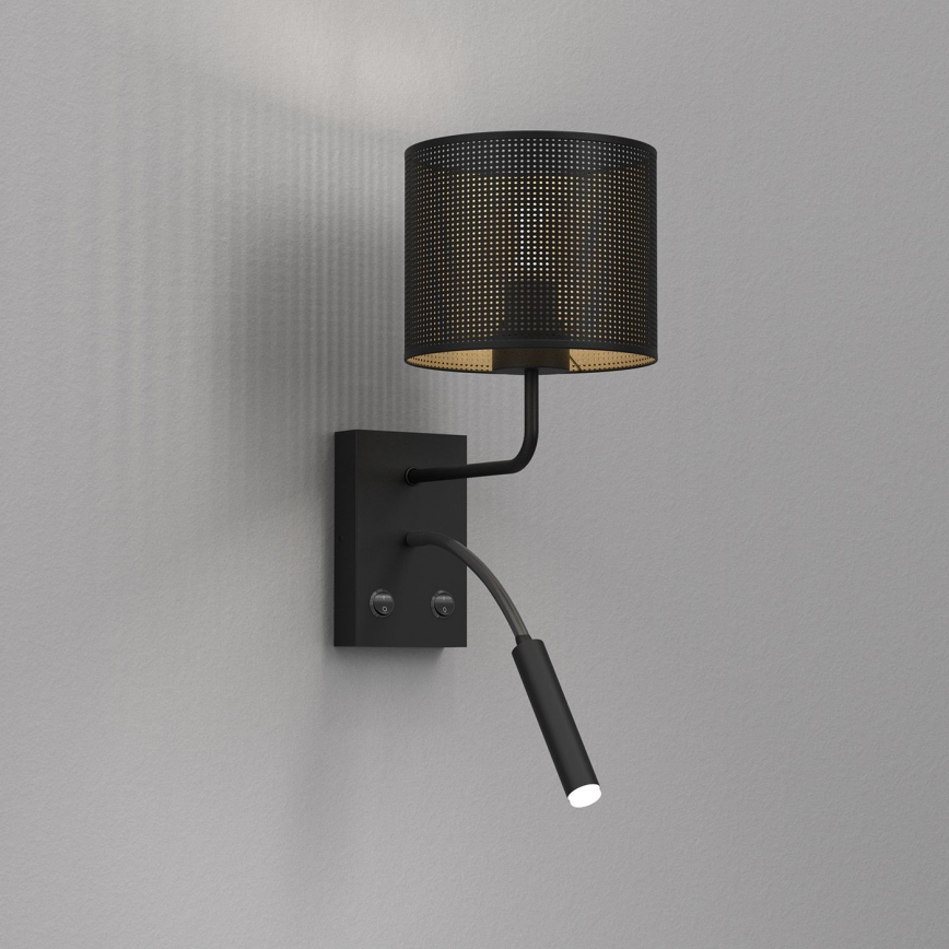 Sieninė lempa LOFT SHADE 1xE27/60W+1xG9/8W/230V juoda/auksinė