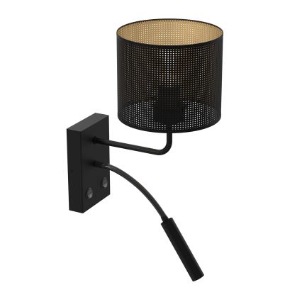 Sieninė lempa LOFT SHADE 1xE27/60W+1xG9/8W/230V juoda/auksinė
