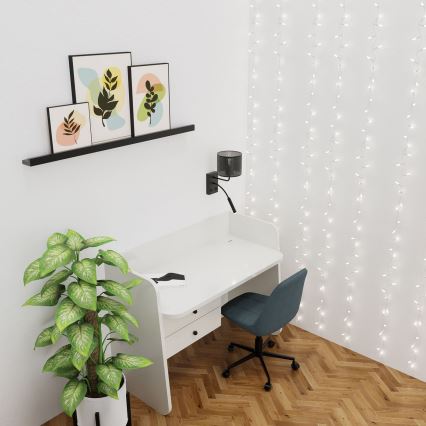 Sieninė lempa LOFT SHADE 1xE27/60W+1xG9/8W/230V juoda