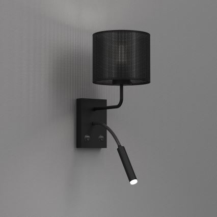 Sieninė lempa LOFT SHADE 1xE27/60W+1xG9/8W/230V juoda