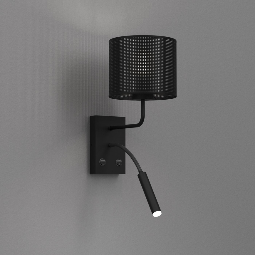 Sieninė lempa LOFT SHADE 1xE27/60W+1xG9/8W/230V juoda