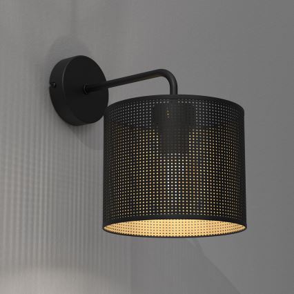 Sieninė lempa LOFT SHADE 1xE27/60W/230V juoda/auksinė