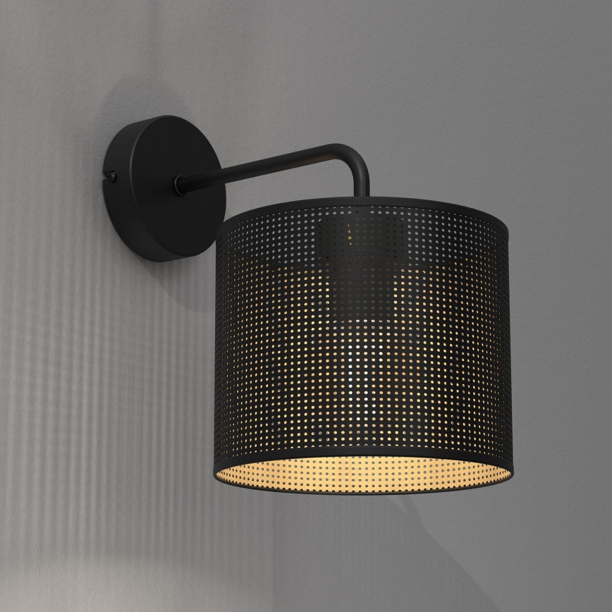 Sieninė lempa LOFT SHADE 1xE27/60W/230V juoda/auksinė