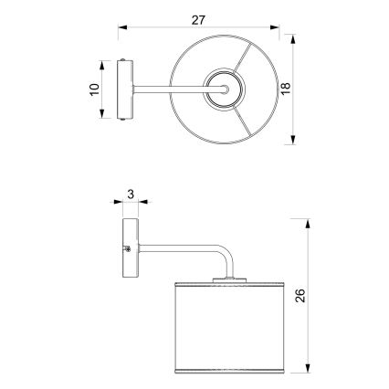 Sieninė lempa LOFT SHADE 1xE27/60W/230V juoda