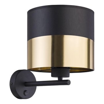 Sieninė lempa LONDYN 1xE27/15W/230V juoda/auksinė