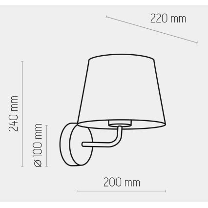 Sieninė lempa MAJA 1xE27/15W/230V pilka