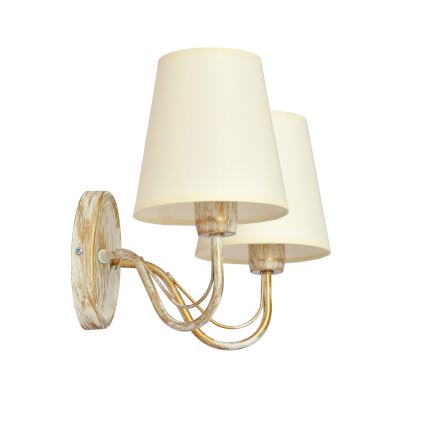 Sieninė lempa MALBO 2xE27/15W/230V smėlio spalvos
