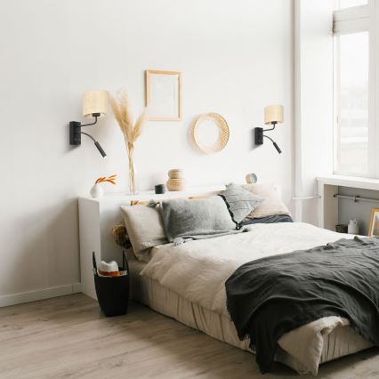 Sieninė lempa RATTAN 1xE27/60W+1xG9/8W/230V rotango