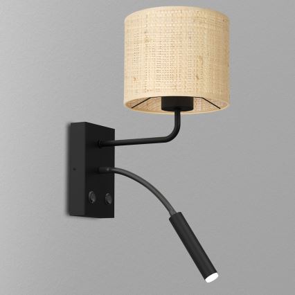 Sieninė lempa RATTAN 1xE27/60W+1xG9/8W/230V rotango