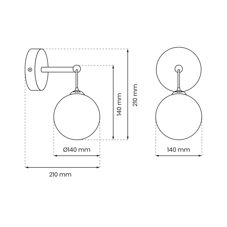 Sieninė lempa REFLEX 1xE14/40W/230V