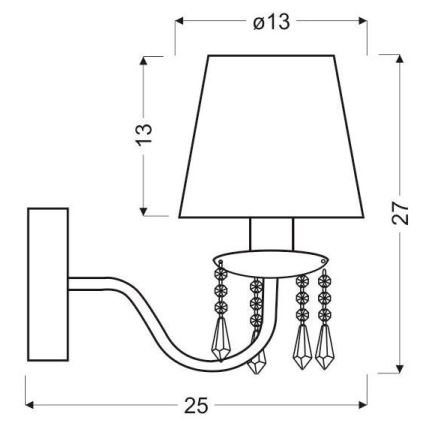 Sieninė lempa RUTI 1xE14/40W/230V