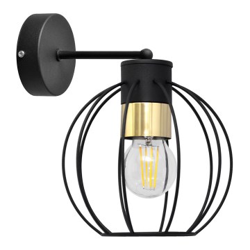 Sieninė lempa STARLIGHT 1xE27/15W/230V juoda/aukso
