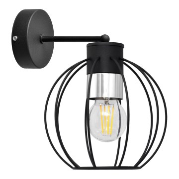 Sieninė lempa STARLIGHT 1xE27/15W/230V juoda/sidabro