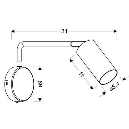 Sieninė lempa TINA 1xGU10/15W/230V balta