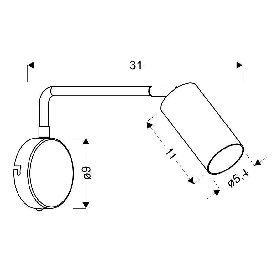 Sieninė lempa TINA 1xGU10/15W/230V juoda