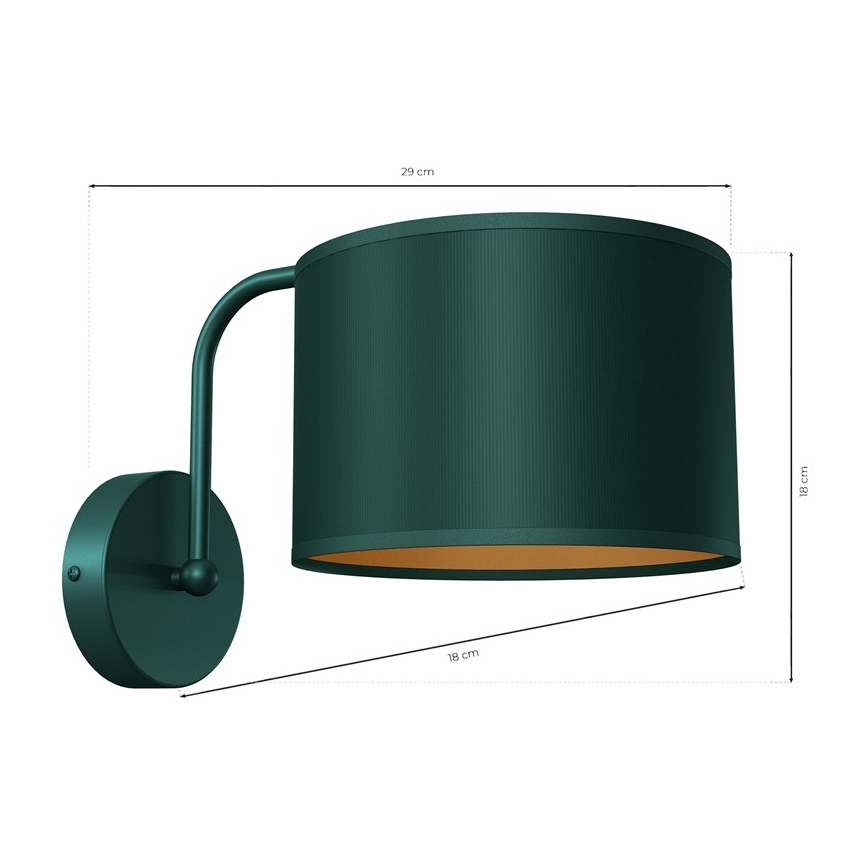 Sieninė lempa VERDE 1xE27/60W/230V žalia