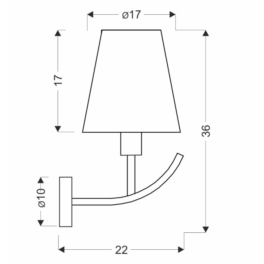 Sieninė lempa VITORIA 1xE14/40W/230V geltona/žalvarinė
