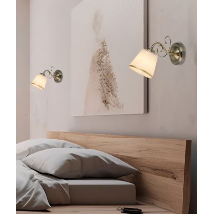 Sieninė lemputė LOSANNA 1xE14/40W/230V antikvarinė bronza