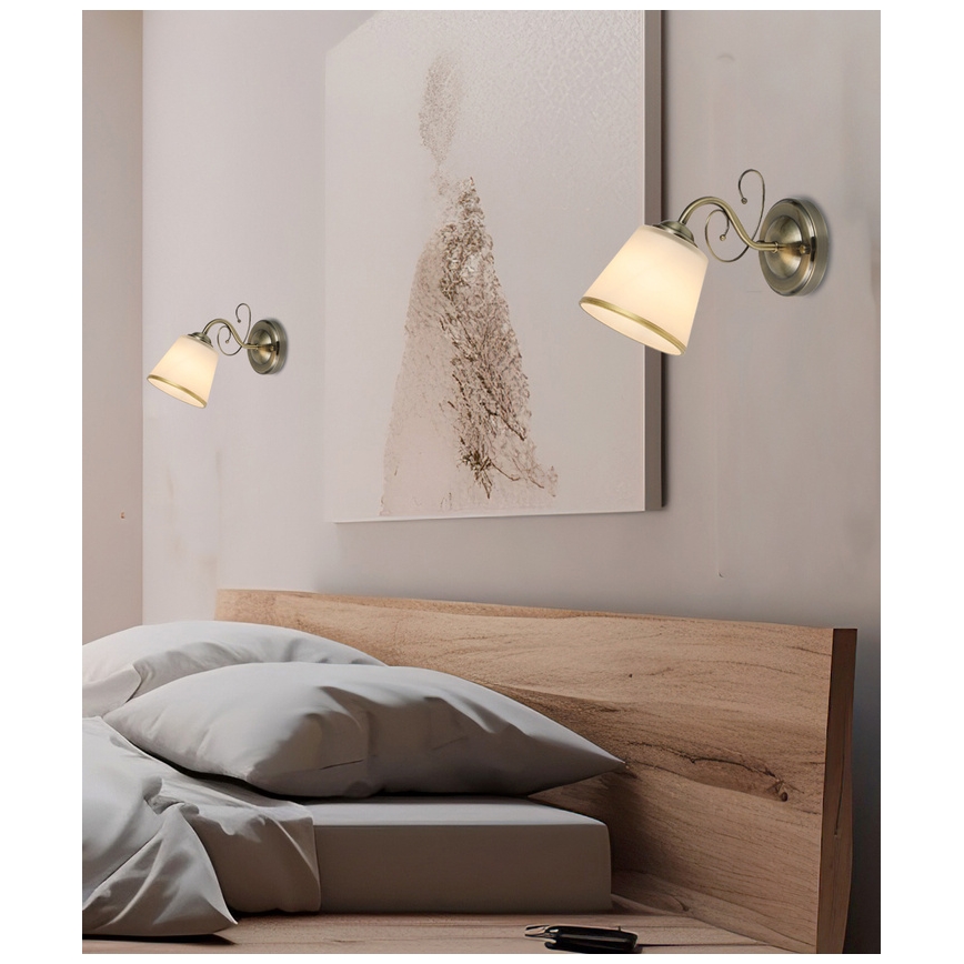 Sieninė lemputė LOSANNA 1xE14/40W/230V antikvarinė bronza