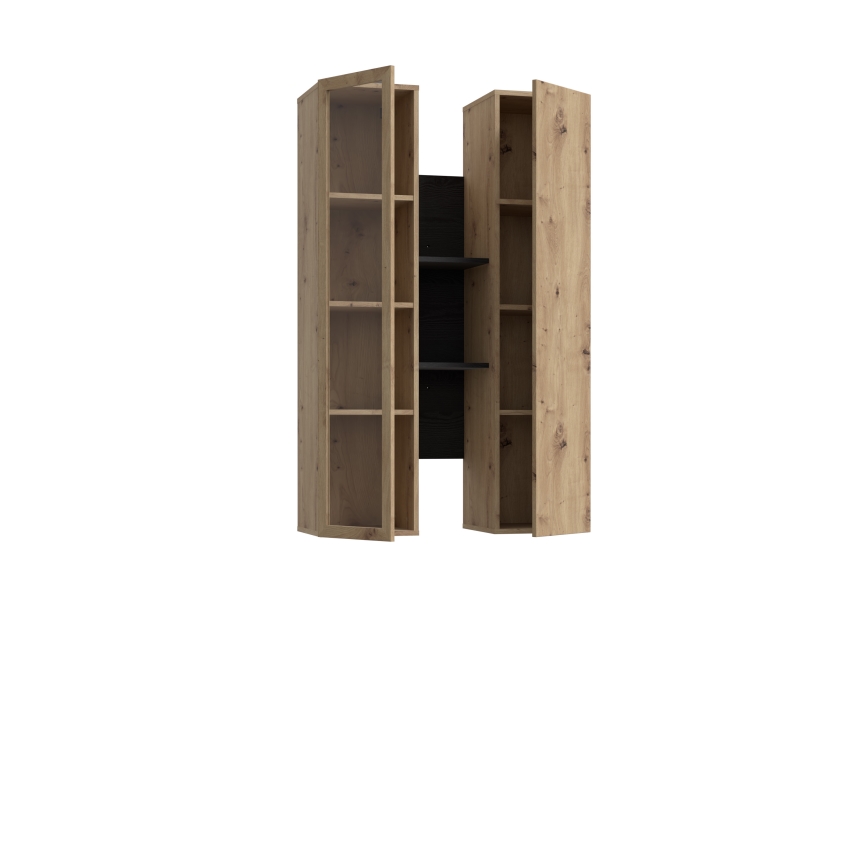 Sieninė lentyna INAR ąžuolas/juoda