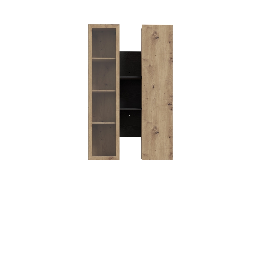 Sieninė lentyna INAR ąžuolas/juoda