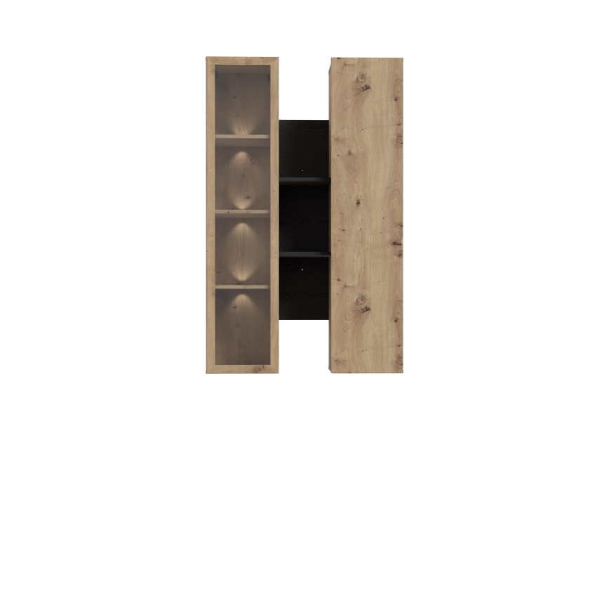 Sieninė lentyna INAR ąžuolas/juoda