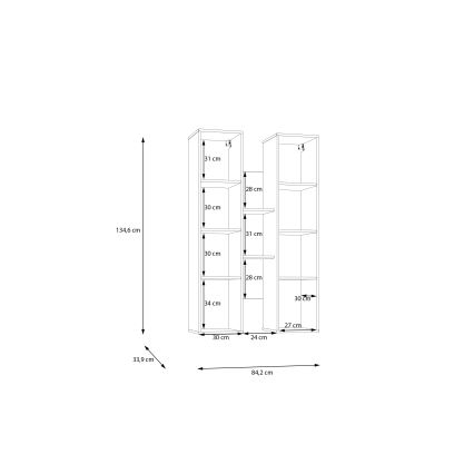 Sieninė lentyna INAR ąžuolas/ruda
