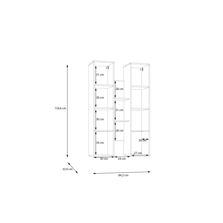 Sieninė lentyna INAR ąžuolas/ruda