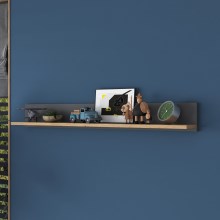 Sieninė lentyna RANI 120x15 cm ruda/antracitas