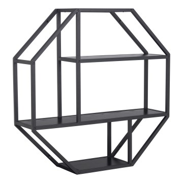 Sieninė lentyna SARON 77x77 cm juoda