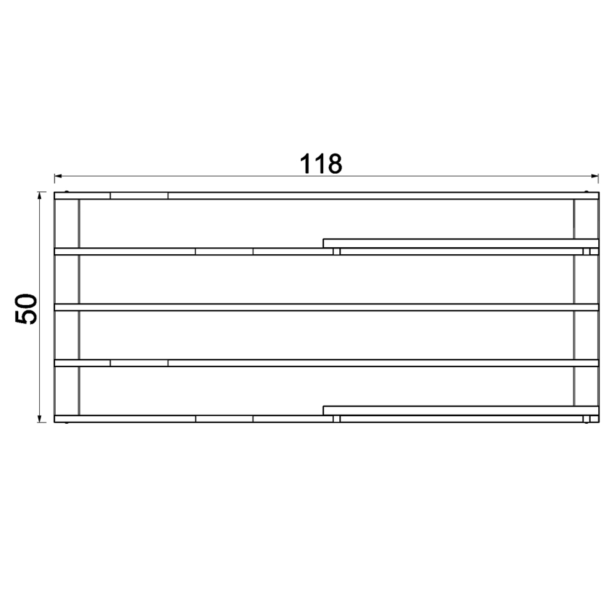 Sieninė lentyna su gėlių vazonais ir LED apšvietimas SHELF 50x118 cm juoda/pušis