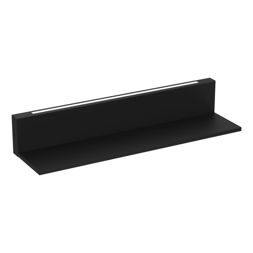 Sieninė lentyna su LED apšvietimu SHELF 10x60 cm juoda