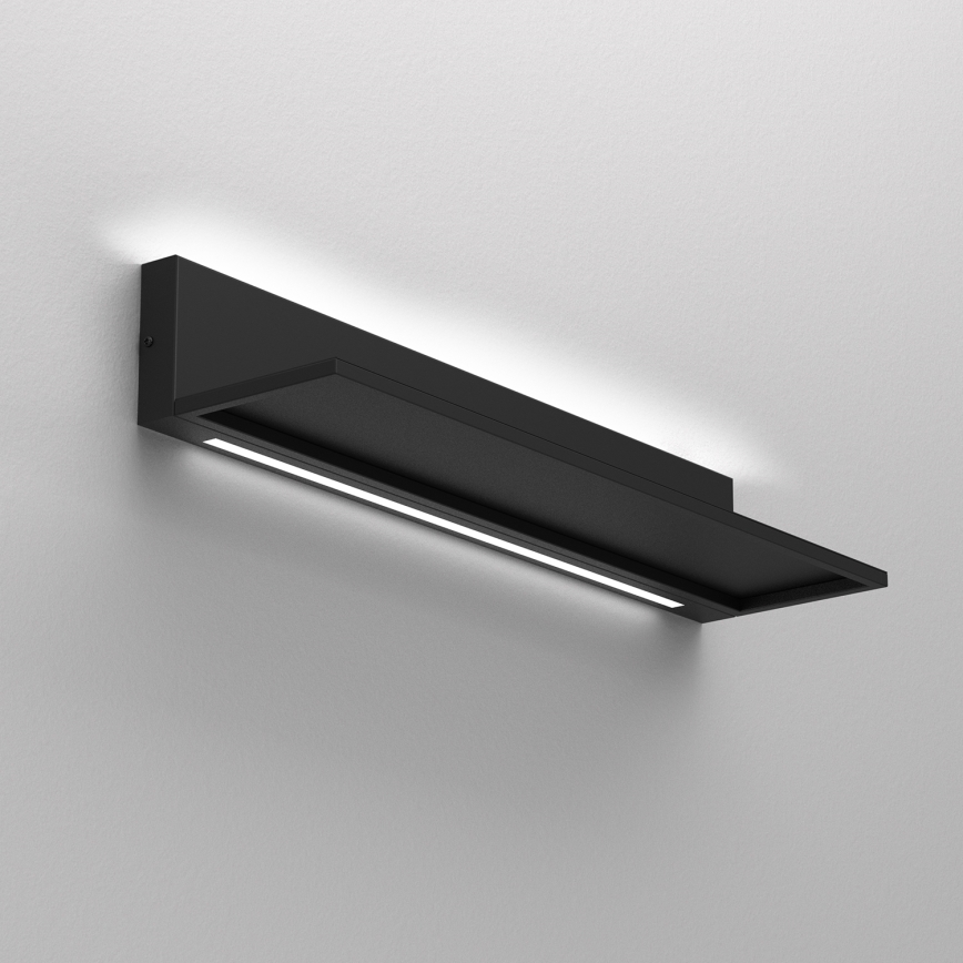 Sieninė lentyna su LED apšvietimu SHELF 10x60 cm juoda