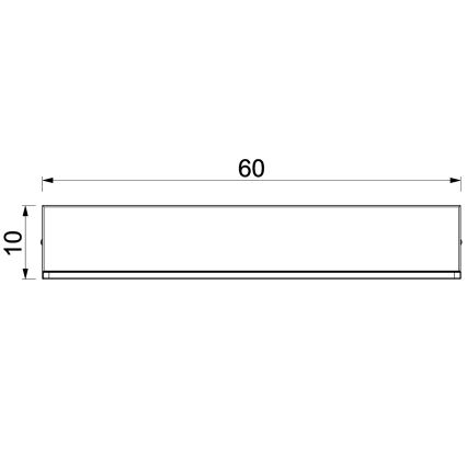 Sieninė lentyna su LED apšvietimu SHELF 10x60 cm juoda