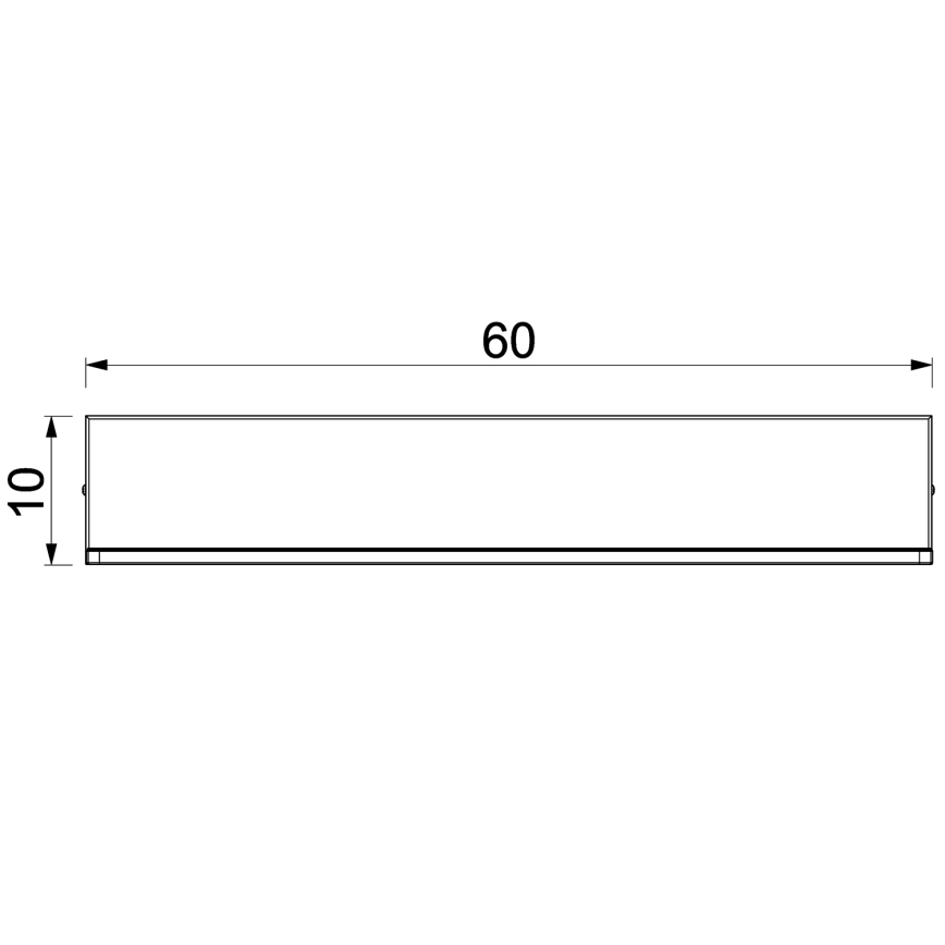 Sieninė lentyna su LED apšvietimu SHELF 10x60 cm juoda