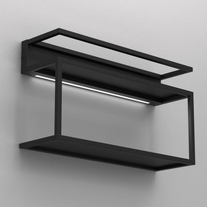 Sieninė lentyna su LED apšvietimu SHELF 33x60 cm juoda