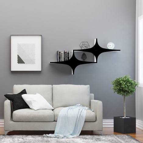 Sieninė lentyna SUSEN 69x135 cm balta/juoda