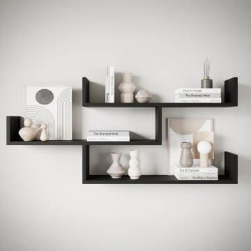 Sieninė lentyna TRIO 119x55 cm grafito spalvos