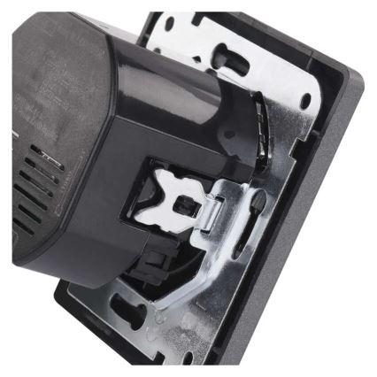 Sieninė rozetė su USB-A+USB-C FRENCH 250V/16A antracitas
