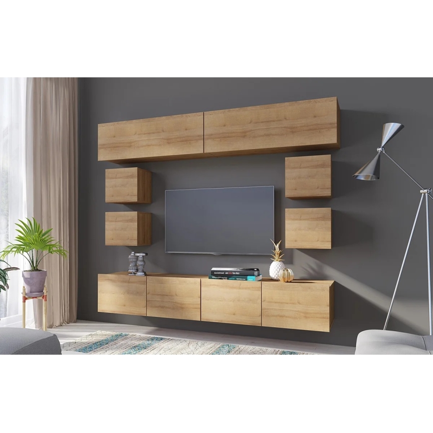 Sieninė spintelė PAVO 34x34 cm auksinis ąžuolas