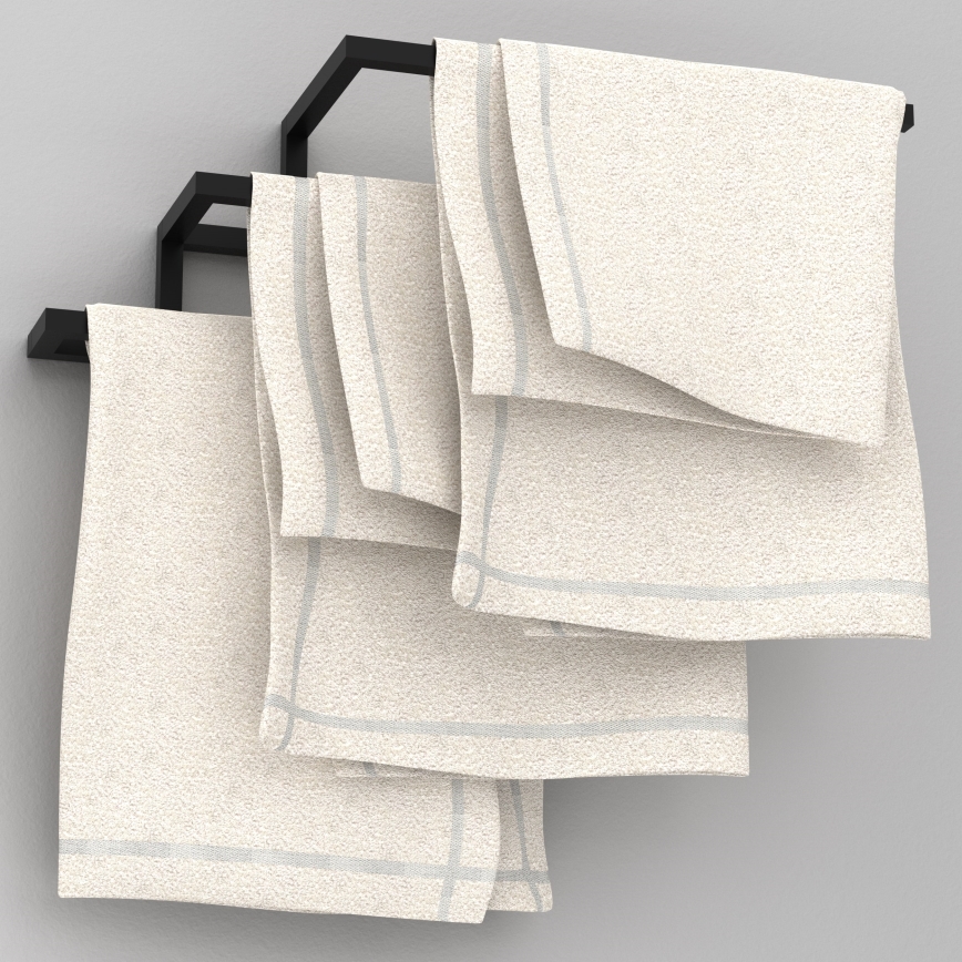 Sienininis rankšluosčių laikiklis 19x58 cm juodas