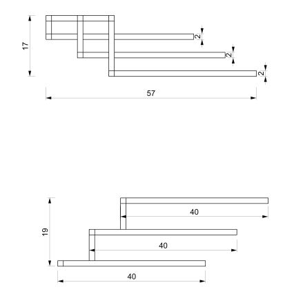 Sienininis rankšluosčių laikiklis 19x58 cm juodas