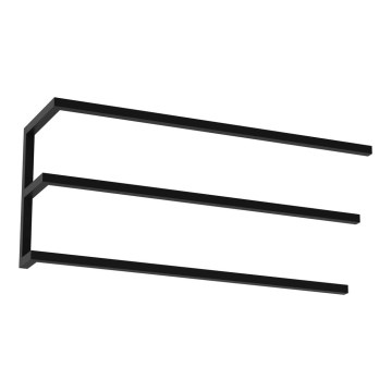 Sienininis rankšluosčių laikiklis 25x60 cm juodas