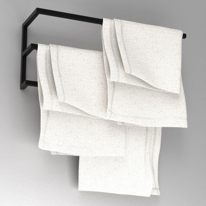 Sienininis rankšluosčių laikiklis 25x60 cm juodas