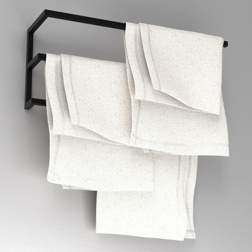 Sienininis rankšluosčių laikiklis 25x60 cm juodas